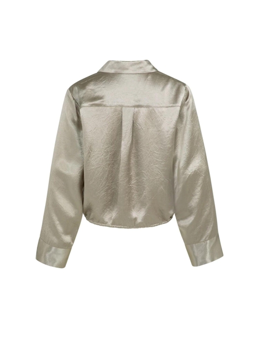 Yaya Crinkle blouse with drawstring 61104 Crockery brown