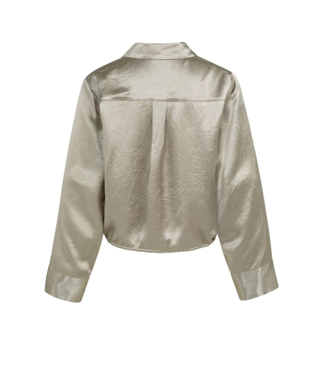 Yaya Crinkle blouse with drawstring 61104 Crockery brown