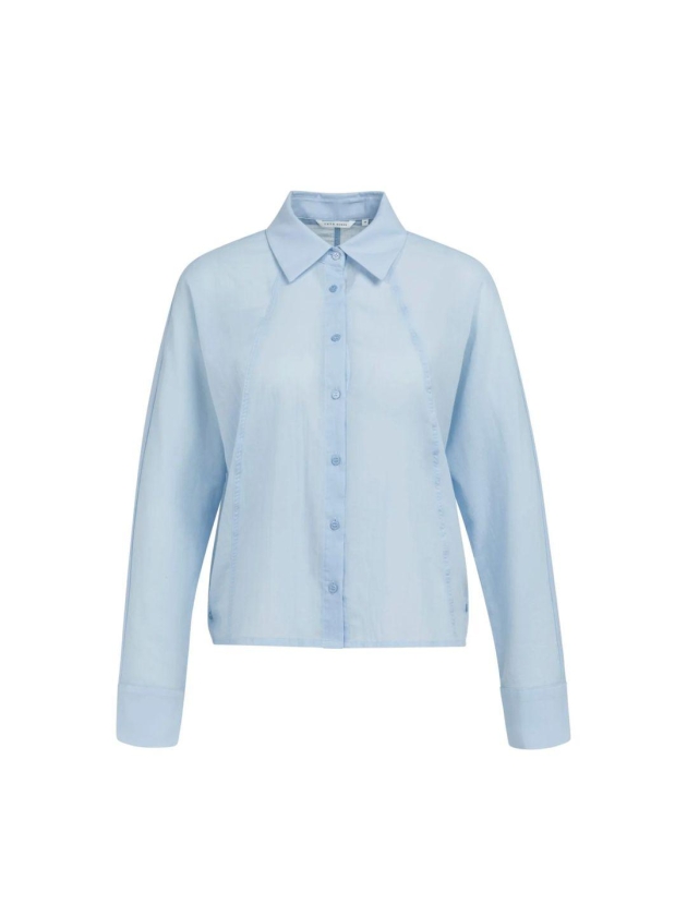 Yaya Batwing blouse with cut seams 99073 Light blue