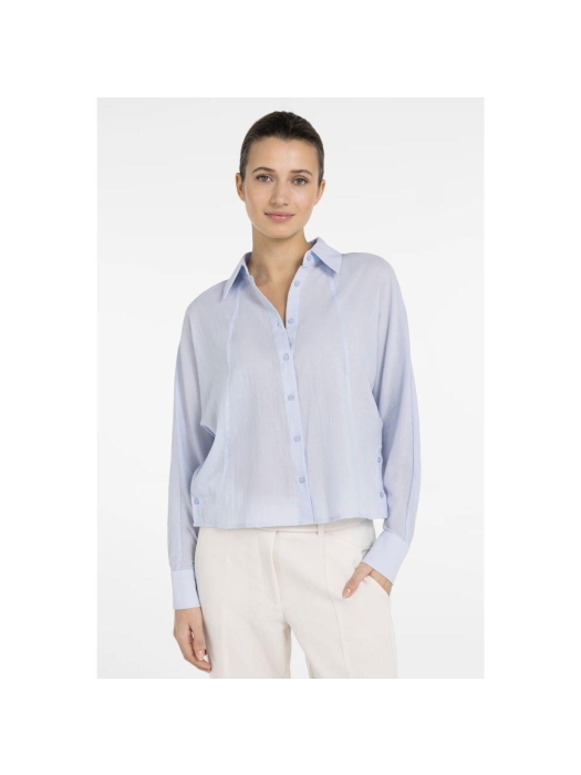 Yaya Batwing blouse with cut seams 99073 Light blue