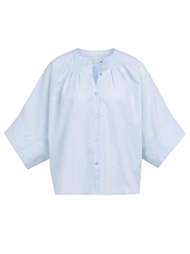Yaya Batwing blouse with back pleat 99073 Light blue