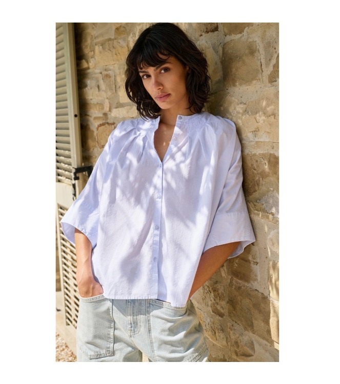 Yaya Batwing blouse with back pleat 99073 Light blue