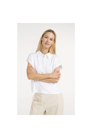 Yaya Jersey blouse with darts 00000 Pure white