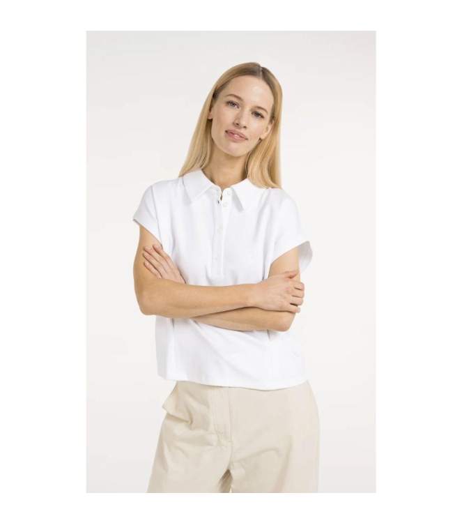 Yaya Jersey blouse with darts 00000 Pure white