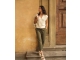 Yaya High waist barrel leg trousers 99065 Army green