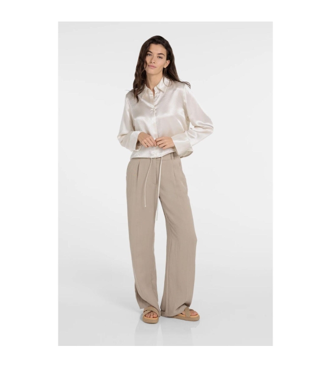 Yaya Woven wide leg trousers - L32 611404 Crockery brown