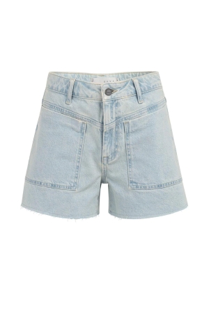 Yaya Loose fit colored worker short 99060 Light denim