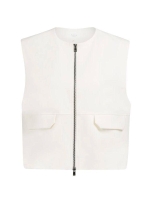 Yaya Sleeveless woven jacket with b 99064 Ivory white