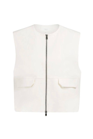 Yaya Sleeveless woven jacket with b 99064 Ivory white
