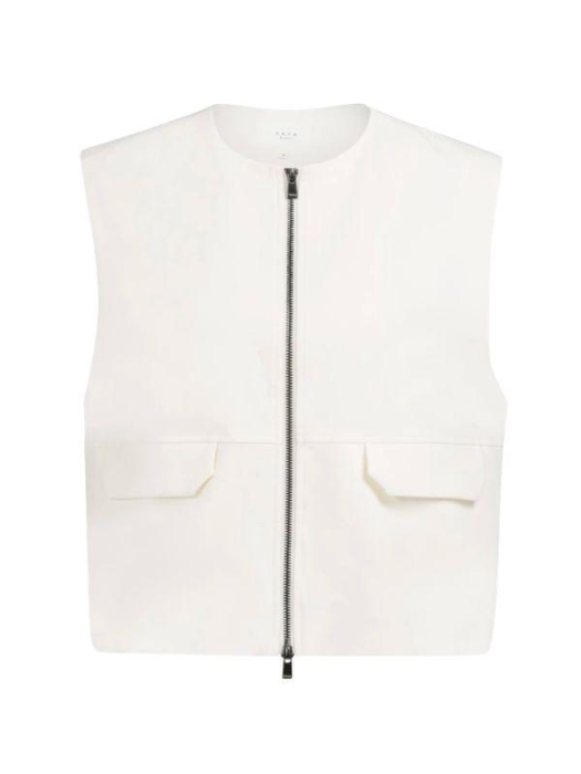 Yaya Sleeveless woven jacket with b 99064 Ivory white
