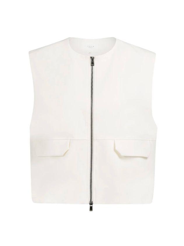 Yaya Sleeveless woven jacket with b 99064 Ivory white
