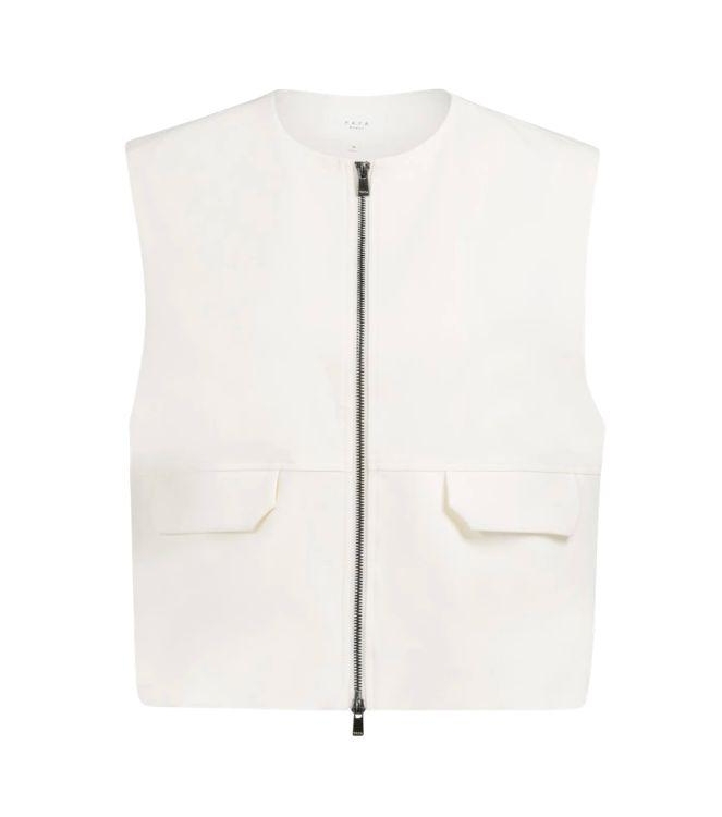Yaya Sleeveless woven jacket with b 99064 Ivory white
