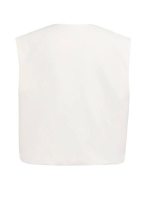 Yaya Sleeveless woven jacket with b 99064 Ivory white