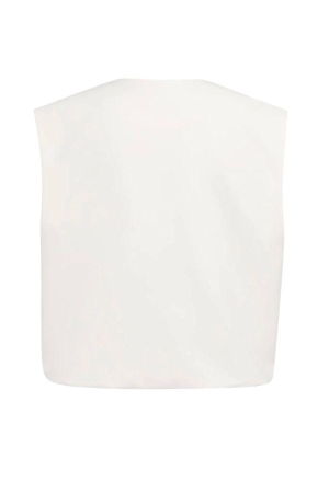Yaya Sleeveless woven jacket with b 99064 Ivory white