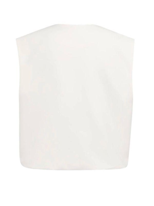 Yaya Sleeveless woven jacket with b 99064 Ivory white