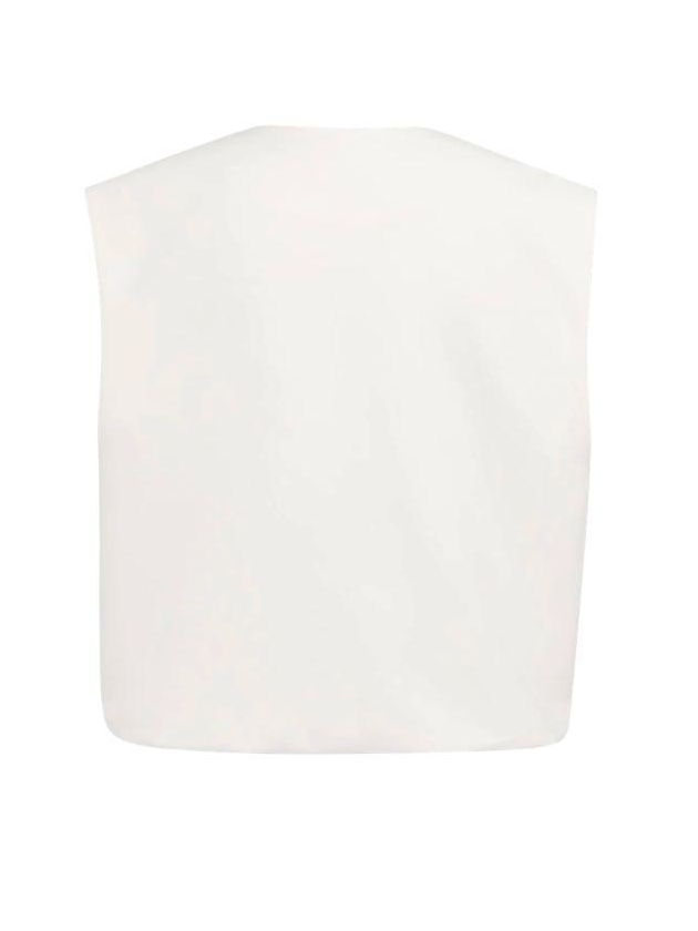 Yaya Sleeveless woven jacket with b 99064 Ivory white