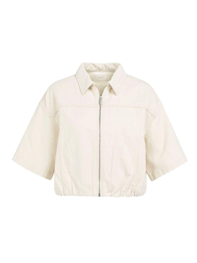 Yaya Denim look jacket 99067 Cloud creme white