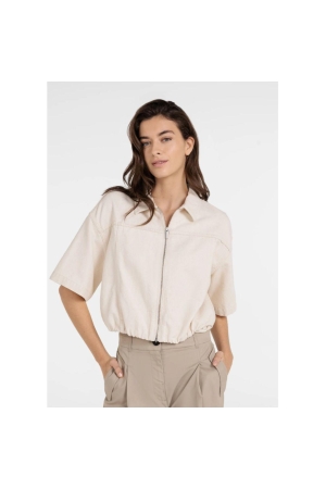 Yaya Denim look jacket 99067 Cloud creme white
