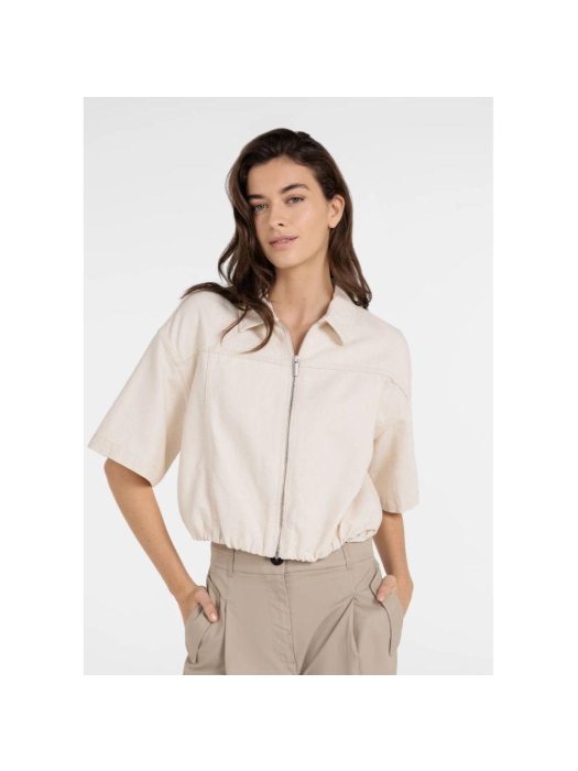 Yaya Denim look jacket 99067 Cloud creme white
