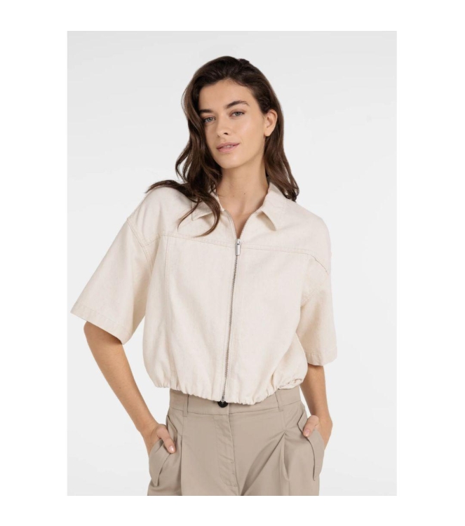 Yaya Denim look jacket 99067 Cloud creme white