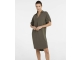 Yaya V-neck dress with pleated slee 99065 Army green