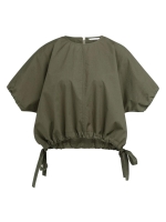 Yaya Boxy top with adjustable waist 99065 Army green