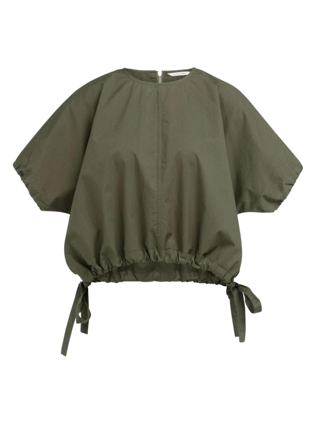 Yaya Boxy top with adjustable waist 99065 Army green