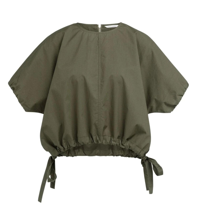 Yaya Boxy top with adjustable waist 99065 Army green