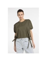Yaya Boxy top with adjustable waist 99065 Army green