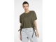 Yaya Boxy top with adjustable waist 99065 Army green