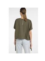 Yaya Boxy top with adjustable waist 99065 Army green