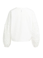 Yaya Top with embroidered sleeve 99066 Snowfade white