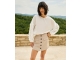 Yaya Top with embroidered sleeve 99066 Snowfade white