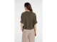 Yaya Jersey top with pleated sleeve 99065 Army green