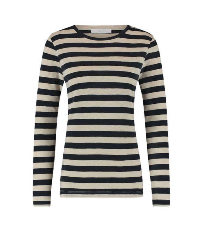 By-Bar Amsterdam Basic ls big stripe top Chalk
