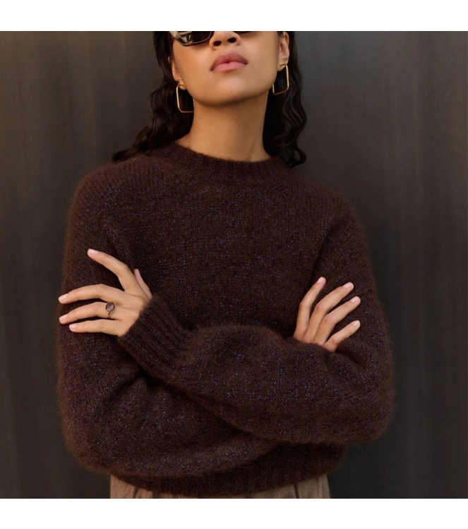 By-Bar Amsterdam Sonny sparkle pullover Dark brown
