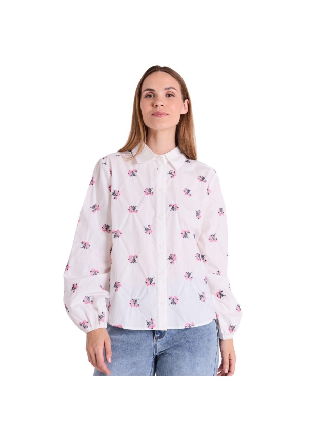 Freequent FQLEILA-BLOUSE Star Off-White w. Wild Orchid