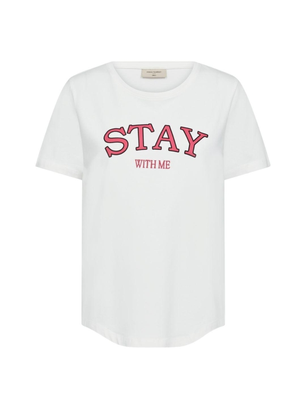 Freequent FQFENJAL-TEE Star Off-white w Fuchsia Purpl