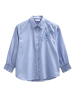 Freequent FQEVALINA-SHIRT Vista Blue w. Star Off-White