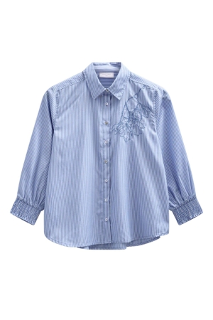Freequent FQEVALINA-SHIRT Vista Blue w. Star Off-White