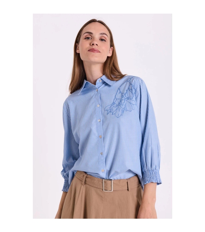 Freequent FQEVALINA-SHIRT Vista Blue w. Star Off-White