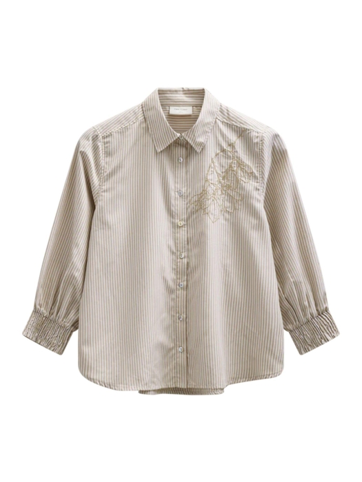 Freequent FQEVALINA-SHIRT Silver Mink w. Star Off-White