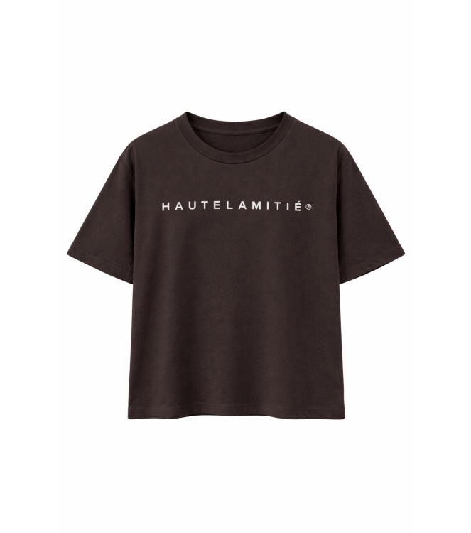Haute L Amitie Rub Logo Tee Mocca