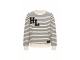 Haute L Amitie Stripe Application Sweat Offwhite Black