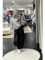 Haute L Amitie Stripe Application Sweat Offwhite Black