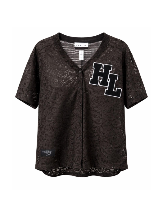 Haute L Amitie Court Lace Tee Mocca