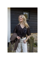 Haute L Amitie Court Lace Tee Mocca