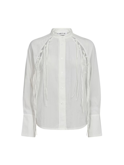 Haute L Amitie Florens Fringe Shirt White