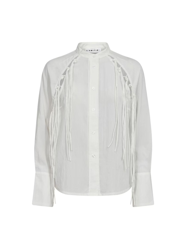 Haute L Amitie Florens Fringe Shirt White