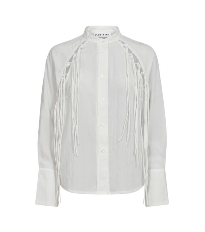 Haute L Amitie Florens Fringe Shirt White
